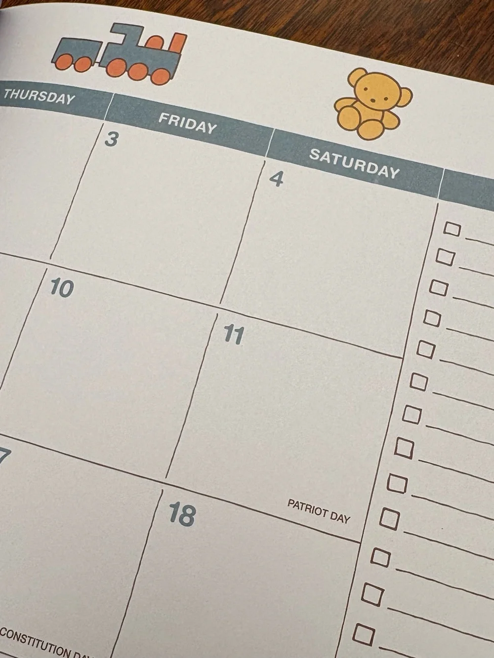 miffy 2027 Monthly Planner – Yellow Stripe with Color Blocks